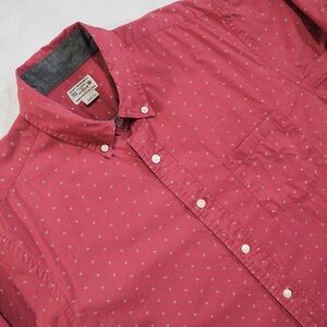 J. Crew Sz M  Red Casual Button Down Shirt 100% Cotton